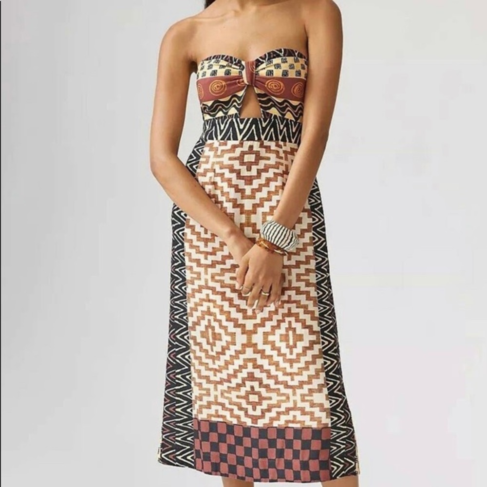 NWT Anthro linen midi dress